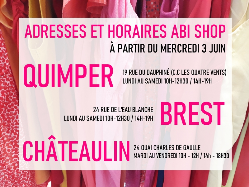 Horaires des boutiques.