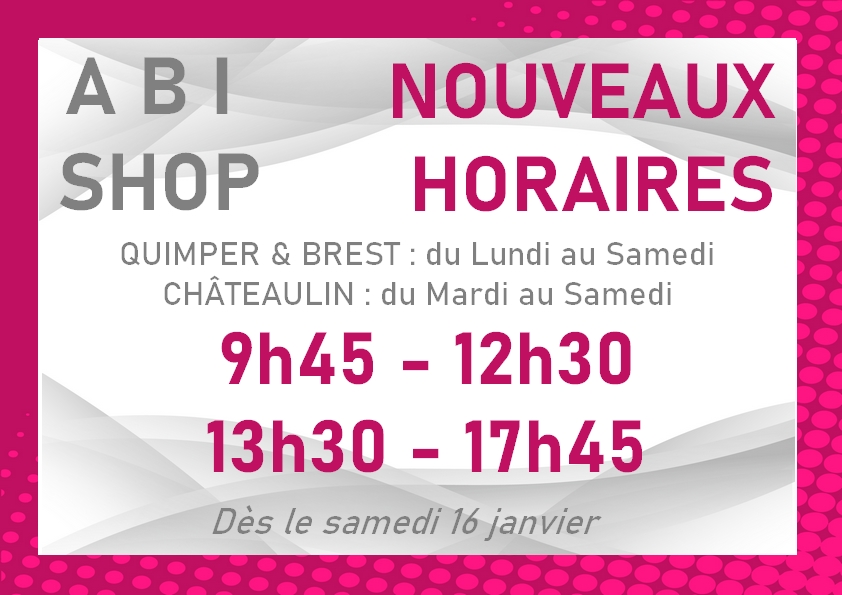 Nouveaux horaires.